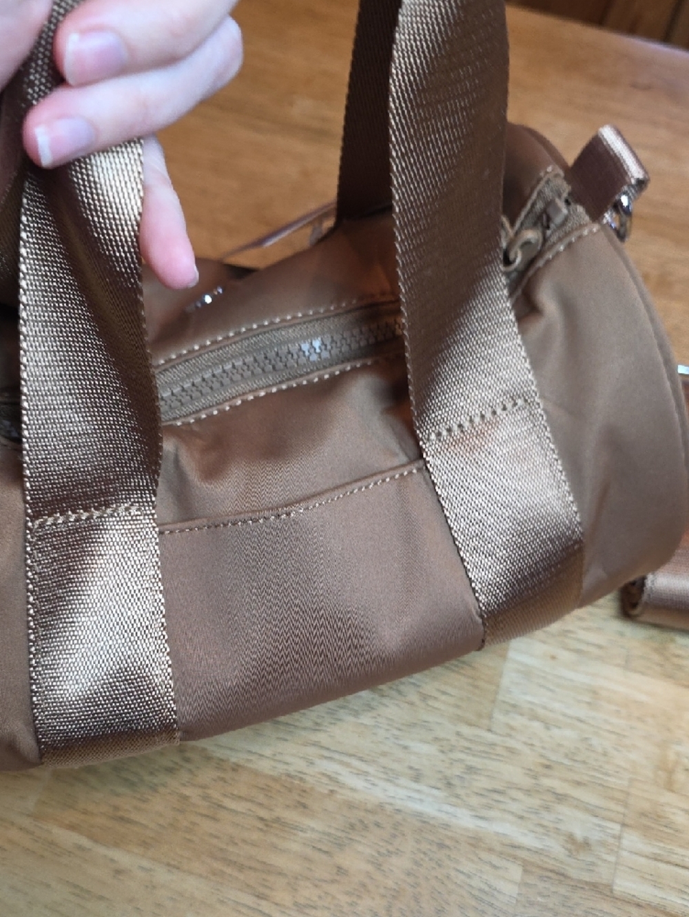 Iris & Rainbow Metallic Bronze Women's Crossbody Duffel Bag - Picture 4 of 10
